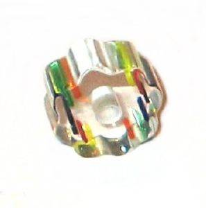 Cylindre court rainuré verre pop Multicolore 6x10mm / 10 perles