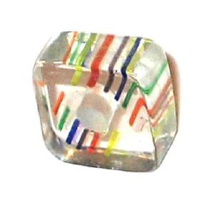 Carré verre pop inclusions Multicolore 6x10mm / 10 perles