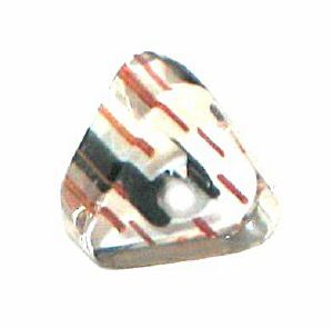 Triangle verre pop Noir et blanc ligné marron 6x10mm / 10 perles