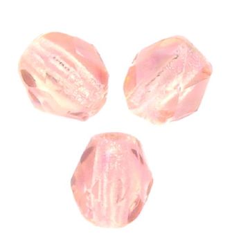 Lot de 50 perles à FACETTES 4mm en Cristal de Bohème Rose clair 