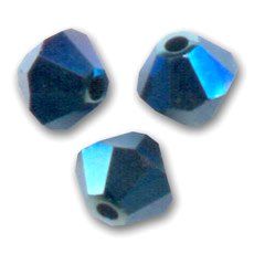 Toupies Swarovski 4mm CRYSTAL METALLIC BLUE 2X  / 3 perles 