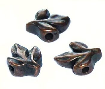 Intercalaire en métal forme Feuilles 5 x 7 mm - Cuivre vieilli / 10 Perles