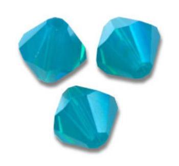 Toupies Swarovski 6mm CARRIBEAN BLUE OPAL  / 5 perles