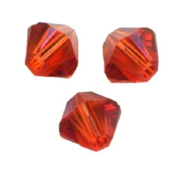 Toupies Swarovski 4mm INDIAN RED / 25 perles