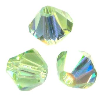 Toupies Swarovski 6mm CHRYSOLITE AB  / 10 perles