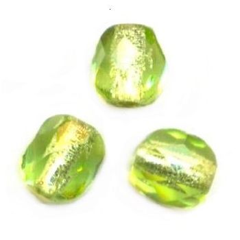 Facettes de Bohème 4mm PERIDOT LIGNE ARGENT / 50 perles