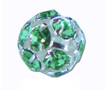 Boule Strass bohème Argentée 8mm - BLUE ZIRCON / Unité