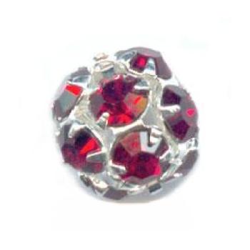 Boule Strass bohème Argentée 8mm - SIAM / Unité