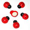 COCCINELLES GROSSES - Motif en bois peint autocollant pour scrapbooking / 6