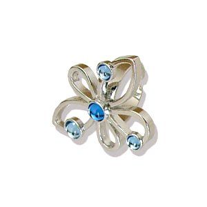 Bague Fantaisie Fleur Bleue