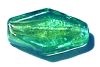 Perle Losange Verre Style Murano Gold Foiled 16x26 Vert Turquoise Unité