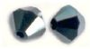 Toupies Swarovski 6mm JET Hematite  / 4 perles