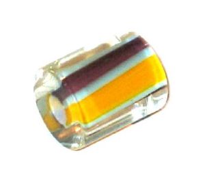 Cylindre long verre pop Orange et prune 13x10mm / 10 perles