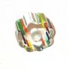 Cylindre court rainuré verre pop Multicolore 6x10mm / 10 perles