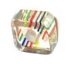 Carré verre pop inclusions Multicolore 6x10mm / 10 perles