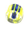 Cylindre court verre pop bleu ligné Jaune 6x10mm / 10 perles