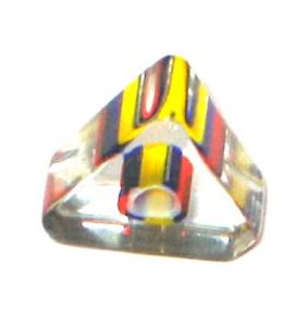 Triangle verre pop Bleu Jaune Rouge 6x10mm / 10 perles