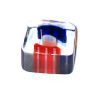 Carré verre pop bleu blanc rouge 6x10mm / 10 perles