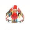 Triangle verre pop Rouge ligné Multicolore 6x10mm / 10 perles