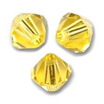 Toupies Swarovski 4mm LIGHT TOPAZ Xilion / 25 perles