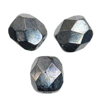 Facettes de Bohème  8mm JET HEMATITE  ( ACIER ) / 10 perles