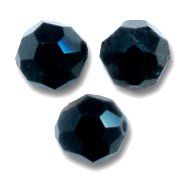 Facettes de Bohème 10mm JET  Noir / 5 perles