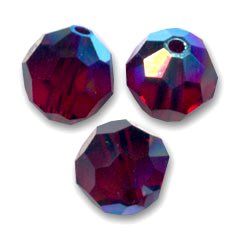 Facettes de Bohème 10mm GARNET AB / 5 perles