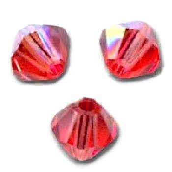 Toupies Swarovski 6mm PADPARADSCHA AB / 10 perles 