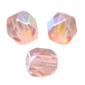 Facettes de Bohème 4mm LIGHT ROSE AB / 50 perles