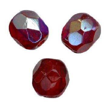 Facettes de Bohème 10mm RUBIS RUBY AB / 5 perles