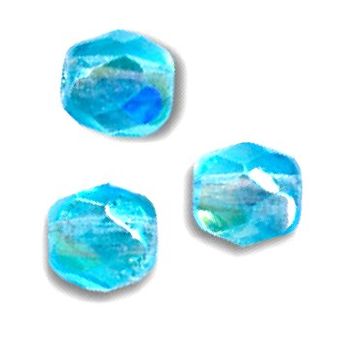 Facettes de Bohème  8mm AQUAMARINE AB / 10 perles