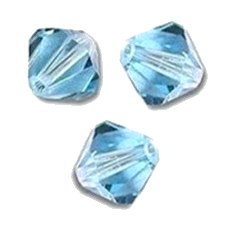  Toupies Swarovski  8mm AQUAMARINE / 5 perles