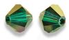 Toupies Swarovski 4mm EMERALD AB / 20 perles