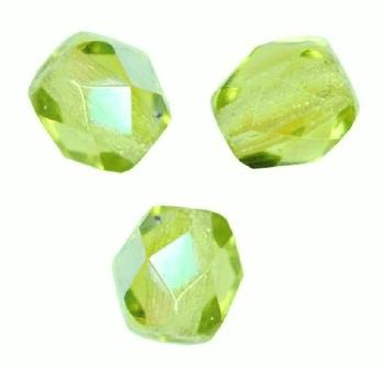 Facettes de Bohème 4mm LIGHT OLIVINE AB / 50 perles