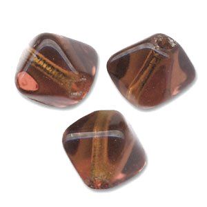 Pyramide de Bohême 6mm TOPAZ LUSTRE MARRON GLACE / 25 perles