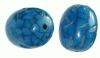 Perle olive en résine Alabaster craquelée 20x30mm CAPRI BLUE Unité