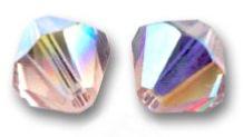 Toupies Swarovski 4mm VINTAGE ROSE AB / 20 perles