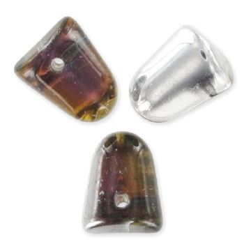 Gouttes GUMDROP en verre 10x7mm CRISTAL HELIOTROPE / 10 perles  * Prix dégressif