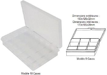  Boite de rangement à 18 cases pour perles, pêche...