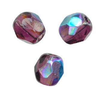 Facettes de Bohème 6mm AMETHYSTE MEDIUM AB AMETHYST / 10 perles