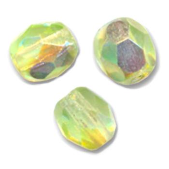 Facettes de Bohème 4mm YELLOW PERIDOT AB / 50 perles