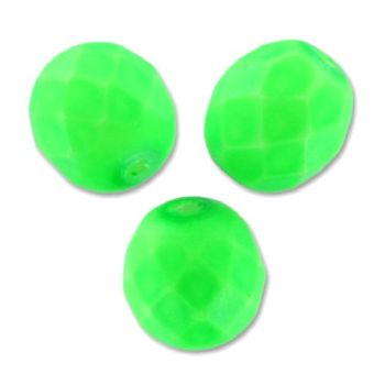 Facettes de Bohème 4mm NEON GREEN MAT / 50 perles