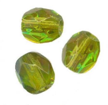 Facettes de Bohème  8mm OLIVINE CHAMPAGNE AB / 10 perles