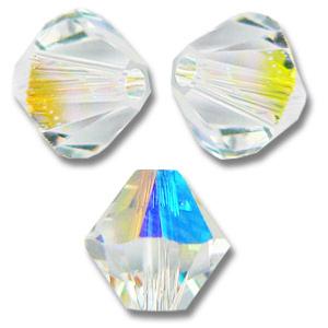 Toupies Swarovski 4mm CRYSTAL AB  XILION / 20 perles