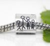 Breloque tube intercalaires Family pour bracelets charms en métal 8 x 9 mm - Argenté vieilli / 1