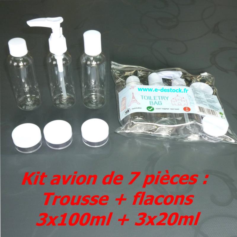 Inter-Vion - Kit flacons de voyage spécial avion, 5 pcs + trousse