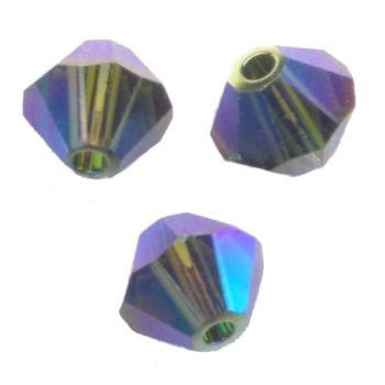 Toupies Swarovski 4mm TURMALINE AB2X  / 15 perles