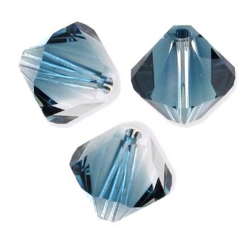Toupies Swarovski 6mm CRYSTAL  / MONTANA BLEND   Coupe 5328 XILION / 7 perles