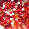 Facettes de Bohème 4mm MIX TONS ROUGE / 50 perles