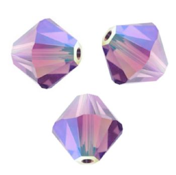 Toupies Swarovski 4mm LIGHT AMETHYST AB2X  Xilion / 25 perles